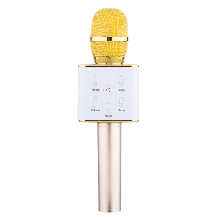 Karaoke vezeték nélküli mikrofon Soundvox ™ Q7 Bluetooth-val, mellékelt doboz, arany