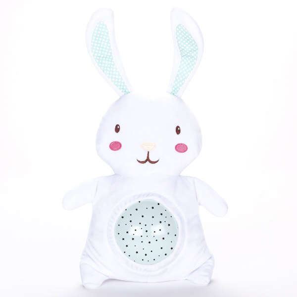 Jucarie interactiva Bunny, Eurekakids, Functie proiectie lumini, Alb, 35x10x20 cm