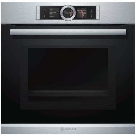 Cuptor incorporabil Bosch HNG6764S1, Electric, Multifunctional, 67 l, 14 Functii, 900 W, Autocuratare pirolitica, Convectie 4D, Inel rotativ, Touch control, Display TFT, Inox