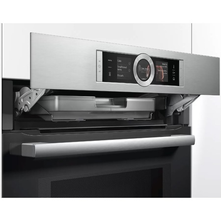 Cuptor incorporabil Bosch HNG6764S1, Electric, Multifunctional, 67 l, 14 Functii, 900 W, Autocuratare pirolitica, Convectie 4D, Inel rotativ, Touch control, Display TFT, Inox