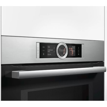 Cuptor incorporabil Bosch HNG6764S1, Electric, Multifunctional, 67 l, 14 Functii, 900 W, Autocuratare pirolitica, Convectie 4D, Inel rotativ, Touch control, Display TFT, Inox