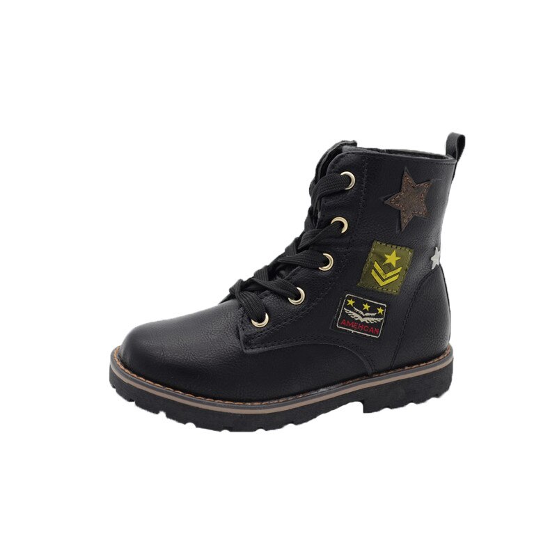 Ghete imblanite pentru baieti American Club AB17182E, Negru
