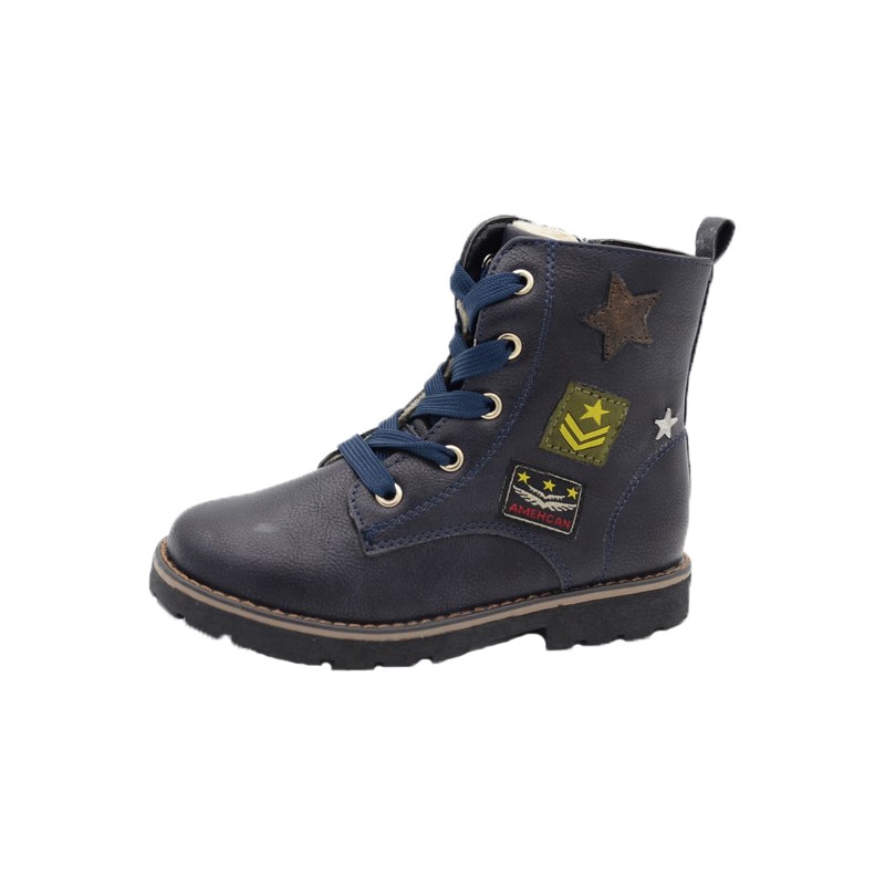 Ghete imblanite pentru baieti American Club AB17182EB, Bleumarin