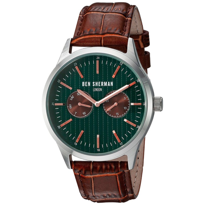 Ceas pentru barbati, Ben Sherman, curea din piele maro, WB024BRA