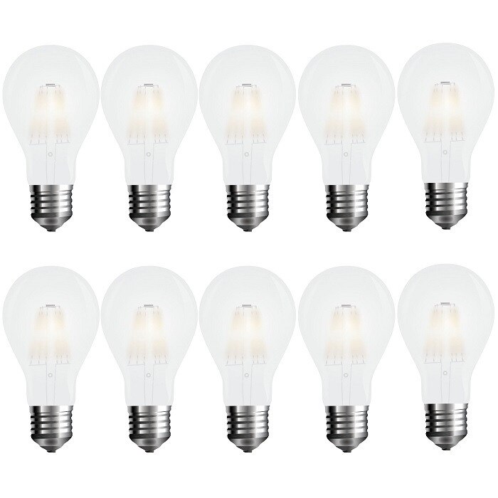 Set 10 Becuri LED V-TAC Filament mat - 7W (60W), 840 lm, E27, A++, lumina alba naturala
