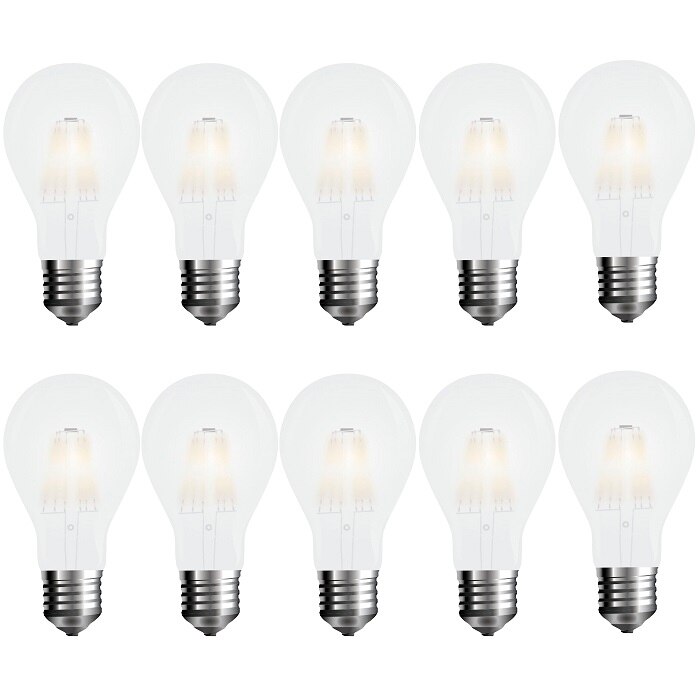 Set 10 Becuri LED V-TAC Filament mat - 7W (60W), 840 lm, E27, A++, lumina alba calda