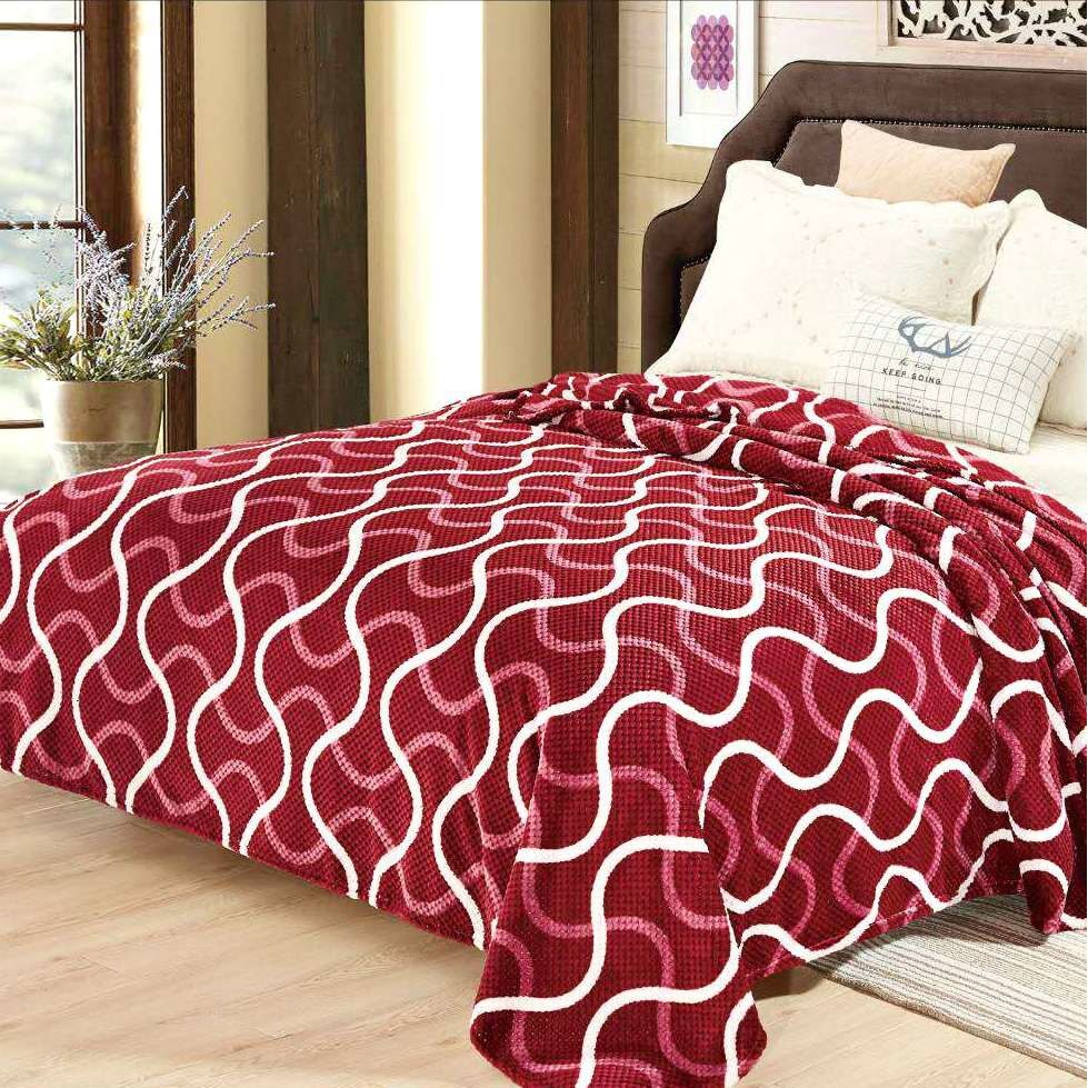 Patura Cocolino moale, gofrata mov cu model, punga cadou 200X230cm Gf28