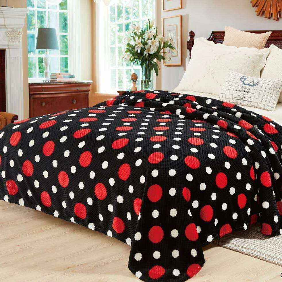 Patura Cocolino moale, gofrata rosu cu model, punga cadou 200X230cm Gf32