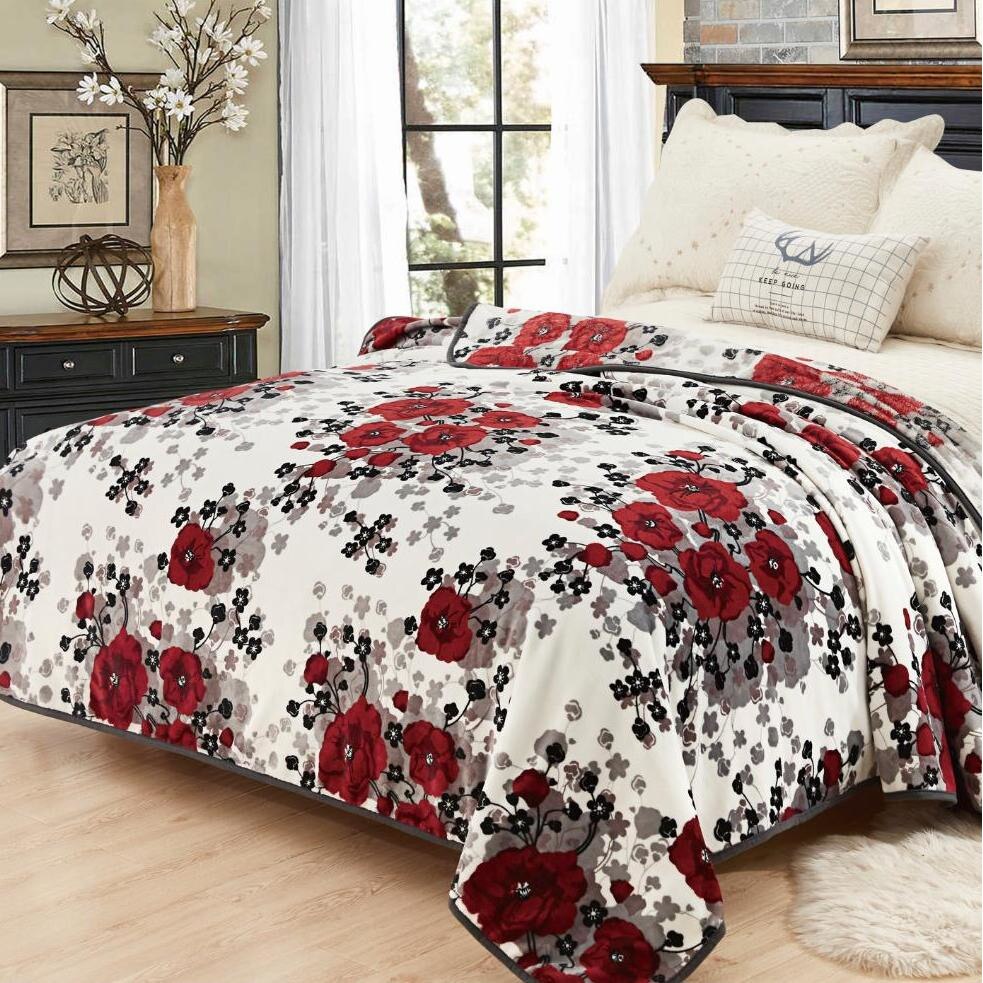 Patura Cocolino moale, gri cu model, punga cadou 200X230cm Gf26