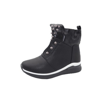 Ghete imblanite pentru fete Bessky TJ8576-1, Negru Ghete imblanite pentru fete Bessky TJ8576-1, Negru