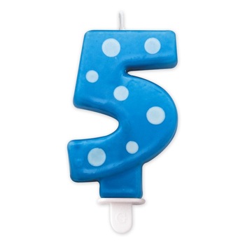 Lumanare Pois Turcoaz Nr. 5 Big Party Lumanare Pois Turcoaz Nr. 5 Big Party