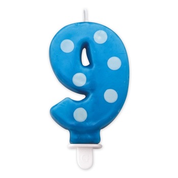 Lumanare Pois Turcoaz Nr. 9 Big Party Lumanare Pois Turcoaz Nr. 9 Big Party