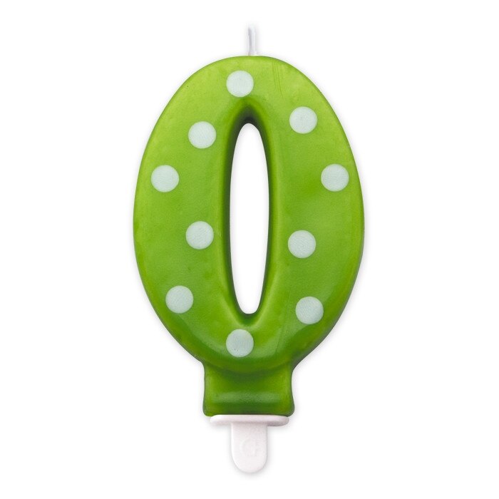 Lumanare Pois Verde Nr. 0 Big Party