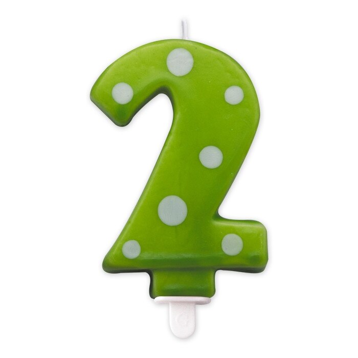 Lumanare Pois Verde Nr. 2 Big Party