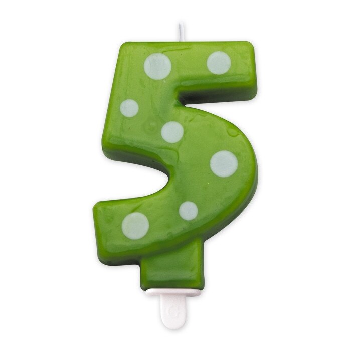 Lumanare Pois Verde Nr. 5 Big Party
