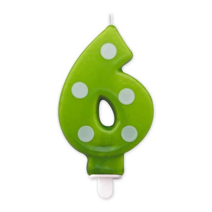 Lumanare Pois Verde Nr. 6 Big Party
