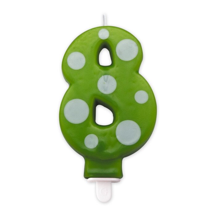 Lumanare Pois Verde Nr. 8 Big Party