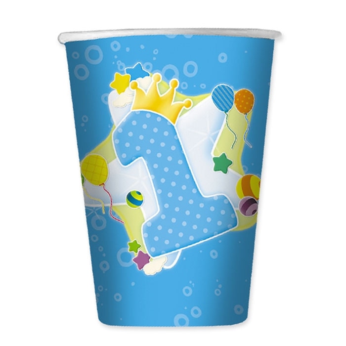 Pahare 200 ml Prima Aniversare Albastru 10 bucati/set Big Party