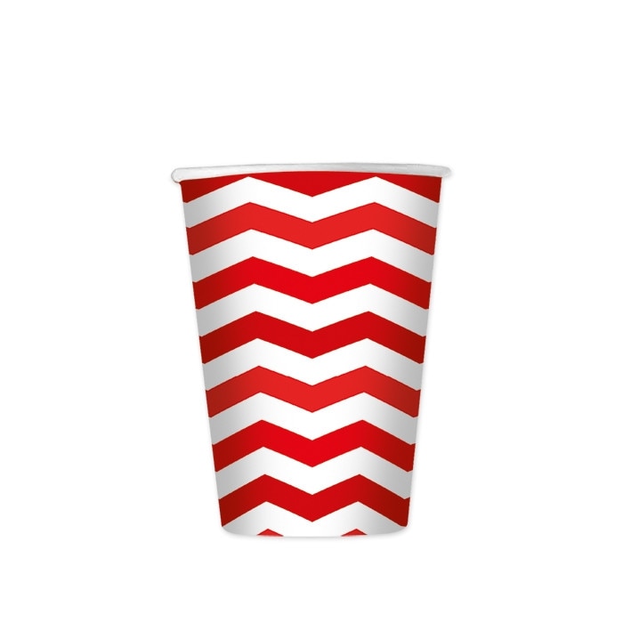 Pahare 200 ml Zig Zag Rosu 8 bucati/set Big Party