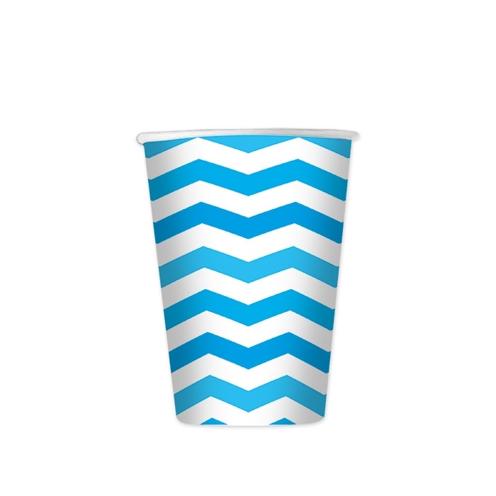 Pahare 200 ml Zig Zag Turcoaz 8 bucati/set Big Party