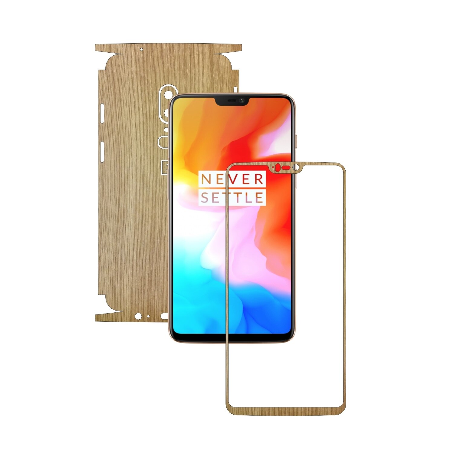 Folie de protectie Carbon Skinz, Husa de tip Skin Adeziv pentru Carcasa, Lemn Stejar dedicata OnePlus 6