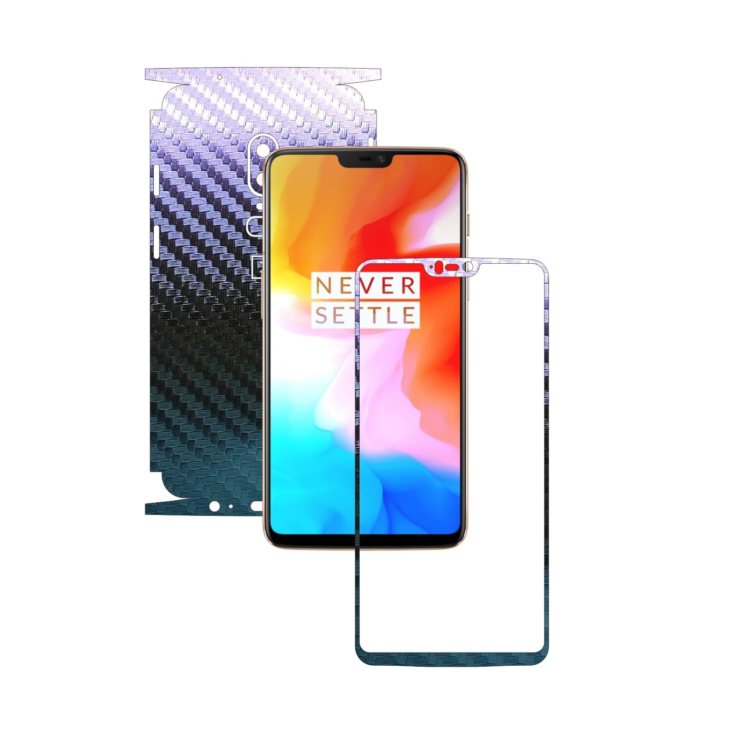 Folie de protectie Carbon Skinz, Husa de tip Skin Adeziv pentru Carcasa, Carbon Cameleon dedicata OnePlus 6