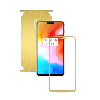 Folie de protectie Carbon Skinz, Husa de tip Skin Adeziv pentru Carcasa, Brushed Auriu dedicata OnePlus 6 Folie de protectie Carbon Skinz, Husa de tip Skin Adeziv pentru Carcasa, Brushed Auriu dedicata OnePlus 6