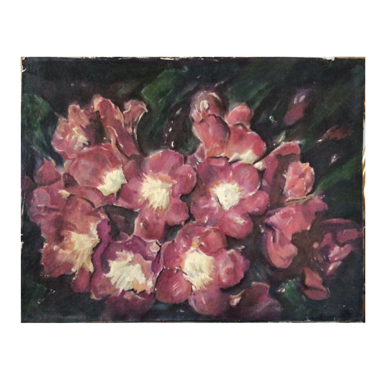 Tablou pictat manual, pictura cu flori de primavara 44x33 cm