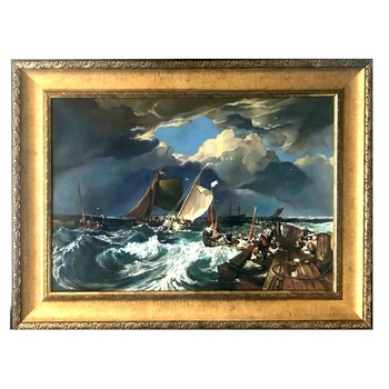 Furtuna in port tablou cu peisaj marin 73x96 cm. Tablou inramat pictat in ulei pe panza. Tablouri pictate manual, Picturi cu reproduceri celebre, pictura realizata cu culori in ulei pe panza tratata. Tablouri cu barci, tablouri cu vapoare si cu ocean Furtuna in port tablou cu peisaj marin 73x96 cm. Tablou inramat pictat in ulei pe panza. Tablouri pictate manual, Picturi cu reproduceri celebre, pictura realizata cu culori in ulei pe panza tratata. Tablouri cu barci, tablouri cu vapoare si cu ocean