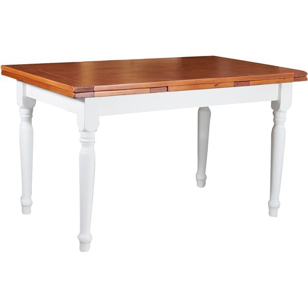 Masa extensibila - alb+nuc 140(230) , Mobila lemn masiv , TUSCAN FURNITURE, Lemn masiv, 140(230) x 80 x80 cm