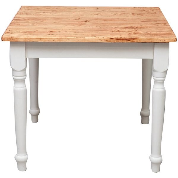 Masa fixa - alb+natur, Mobila lemn masiv, Tuscan Furniture, Lemn Masiv, 90 x 90 x 78 cm