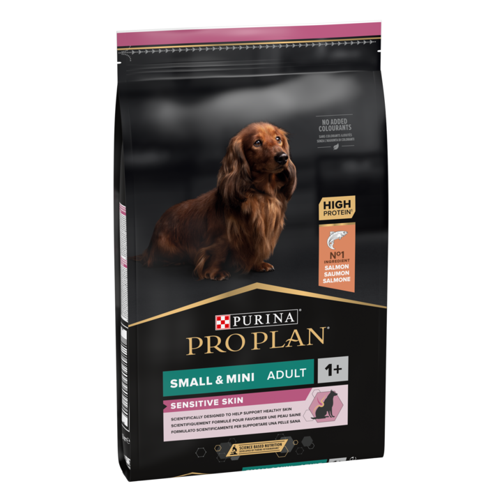 Суха храна за кучета Pro Plan, Small & Mini Adult, Чувствителна кожа, Сьомга, 7 кг