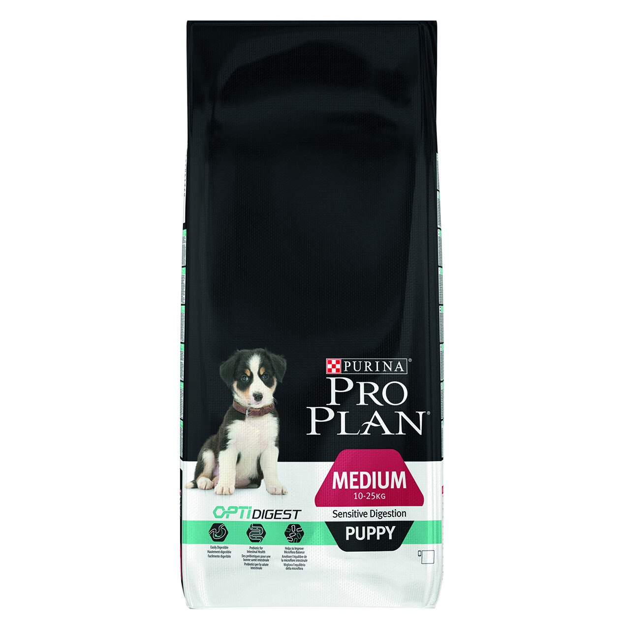 Hrana uscata pentru caini, Pro Plan Medium Puppy, Digestie Sensibila, Pui, 12Kg