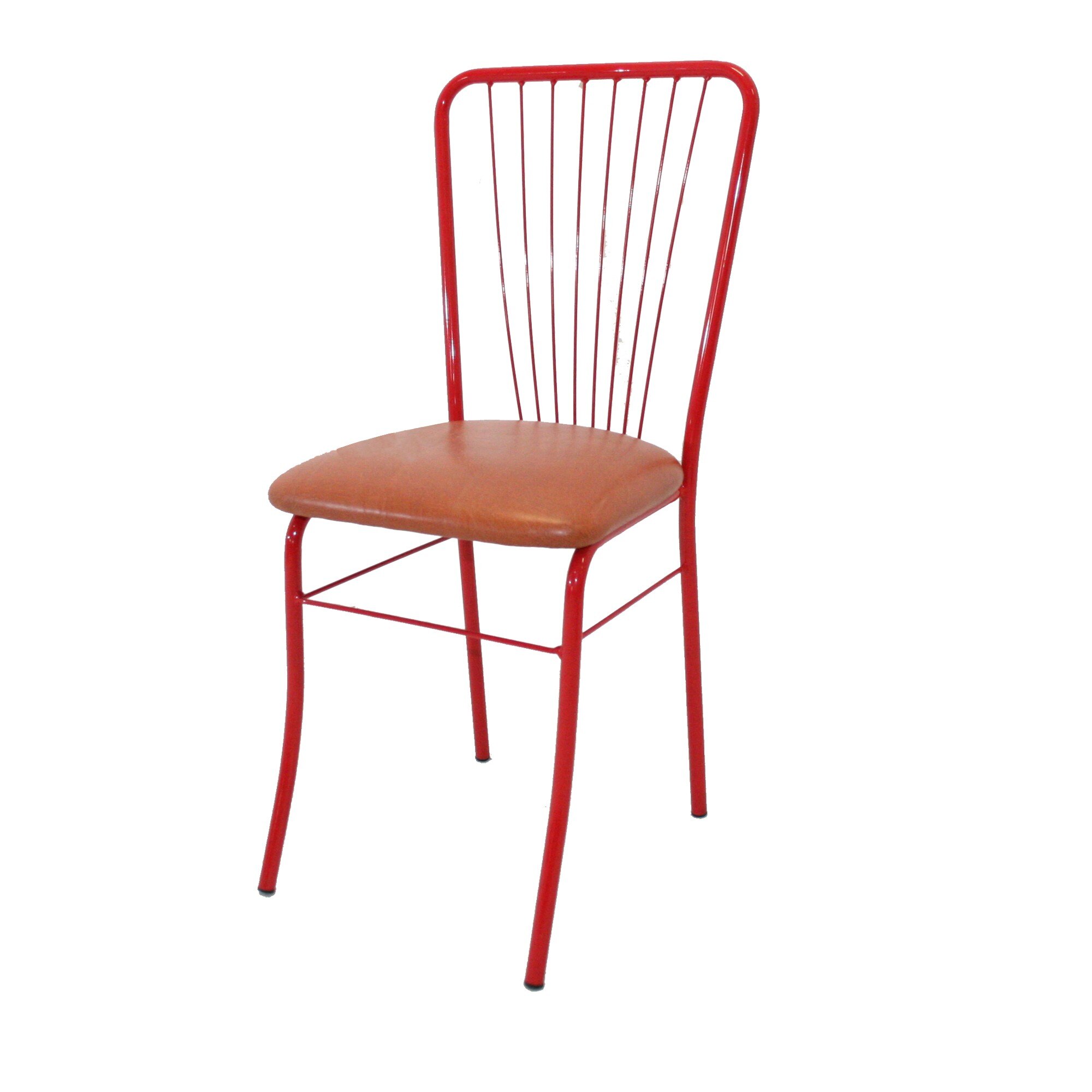 Scaun Nera 8 Vopsit, Piele Ecologica, Rosu/Cires