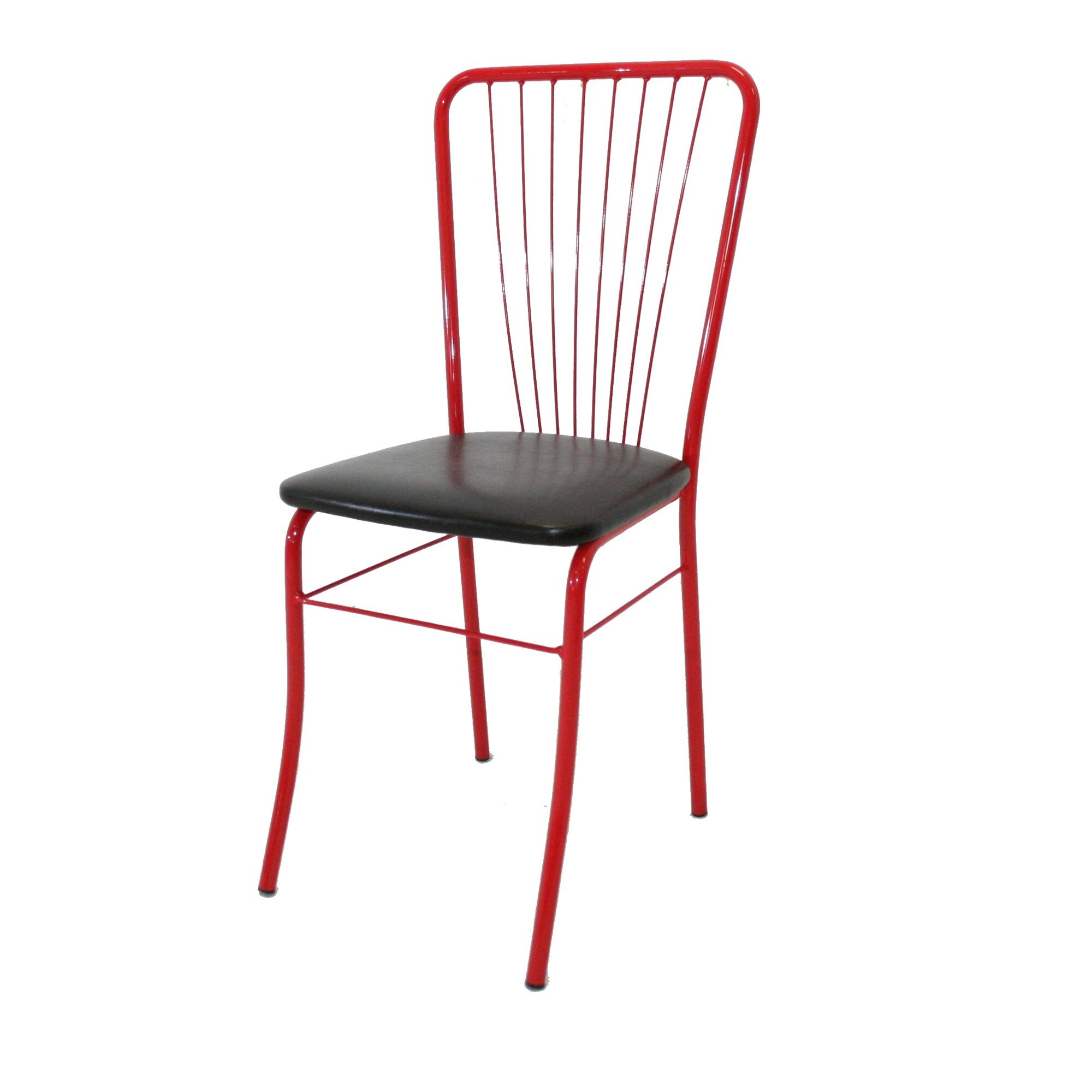 Scaun Nera 8 Vopsit, Piele Ecologica, Rosu/Wenge