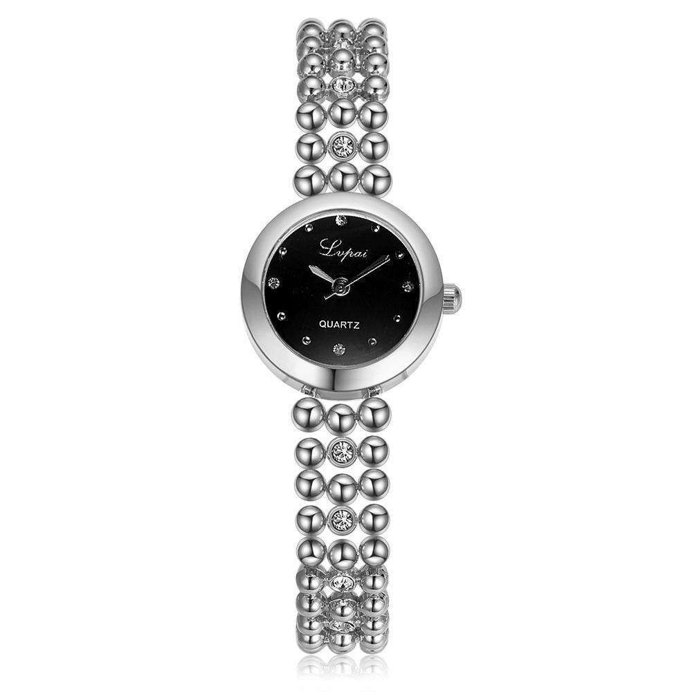 Ceas de dama cu cristale - negru cu argintiu - Cadoul Chic