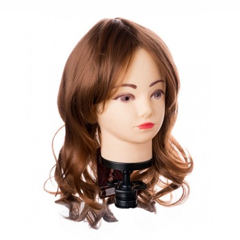 Cap Manechin de Coafat Par Natural 100% Saten Deschis 55cm cu Suport Cap Manechin de Coafat Par Natural 100% Saten Deschis 55cm cu Suport