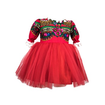 Rochie traditionala botez, Mara multicolora, varsta 6-9 luni Rochie traditionala botez, Mara multicolora, varsta 6-9 luni