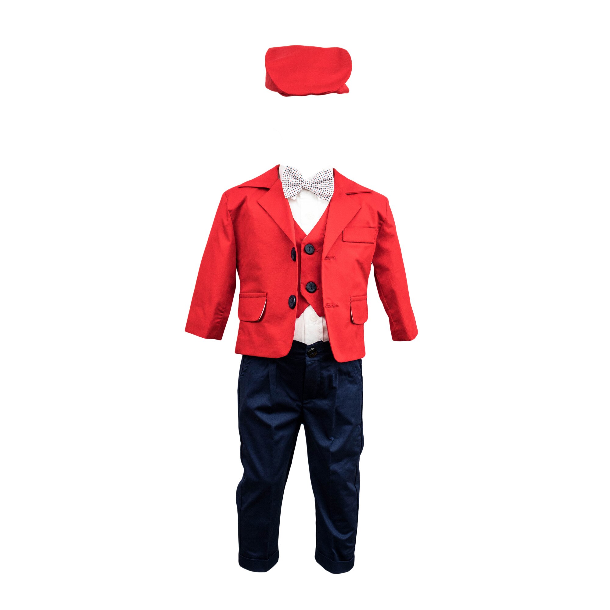 Costum botez Baby Boss, culoare rosie, varsta 0-3 luni