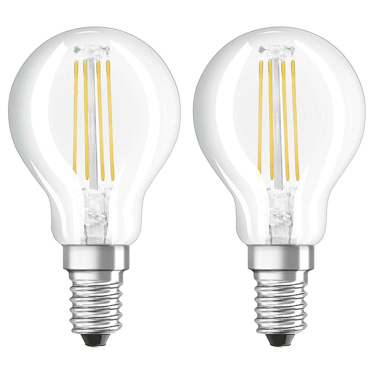 Комплект 2 крушки Led Osram P40 E14 4w 40w 470 лумена Топла