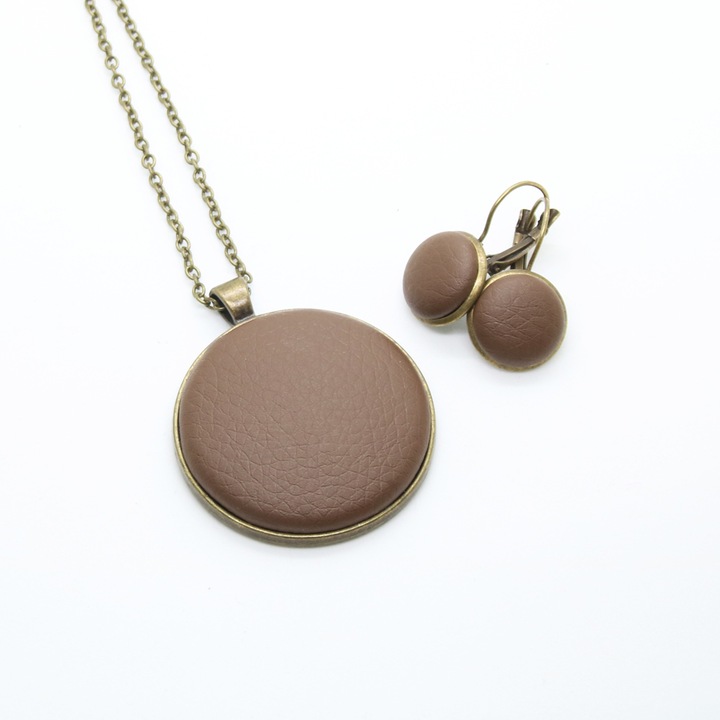 Set colier cu cercei POGA Chocolate