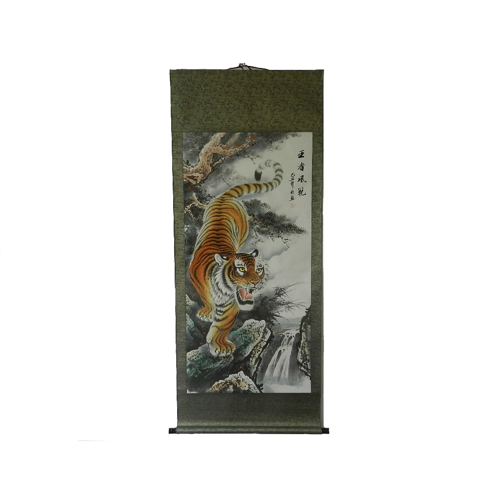 Pictura chinezeasca - Tigru Amur, dimensiune 173 cm x 71 cm