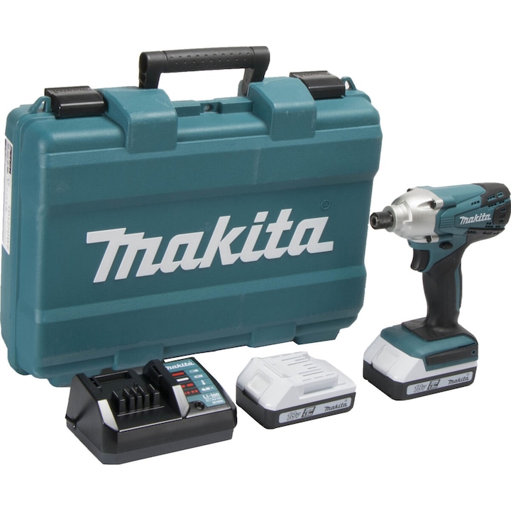 Ударен гайковерт Makita MTD127DWE, 2 батерии, Зарядно устройство, 18 V, 1.3 Ah, 2300 об/мин, Куфар за транспортиране
