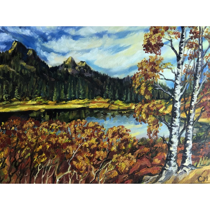 Картина с маслени бои Есенен планински пейзаж, 54x44 см от Арт ателие и галерия PenichArt