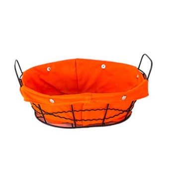 Cos paine oval RAKI din metal cu panza culoare orange 25x20x8cm Cos paine oval RAKI din metal cu panza culoare orange 25x20x8cm