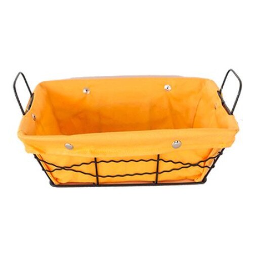 Cos servire RAKI dreptunghiular paine din metal cu panza culoare galbena 23x18x8cm