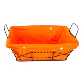Cos servire RAKI dreptunghiular paine din metal cu panza culoare orange 23x18x8cm Cos servire RAKI dreptunghiular paine din metal cu panza culoare orange 23x18x8cm