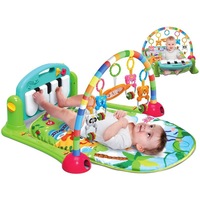 Centru de activitati multifunctional 4 in 1 cu Lumini si Sunete, PIAN Detasabil , Jucarii Zornaitoare, Oglinda detasabila, 4 Moduri de Joaca, Centru de activitati educativ si interactiv, Lavabil, Multicolor