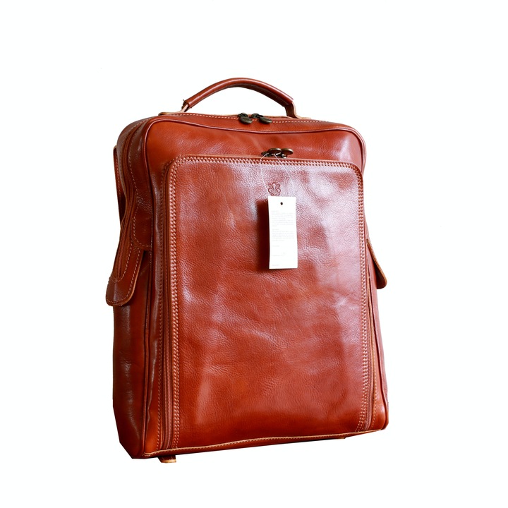 Rucsac dama din piele naturala, miere, DR103