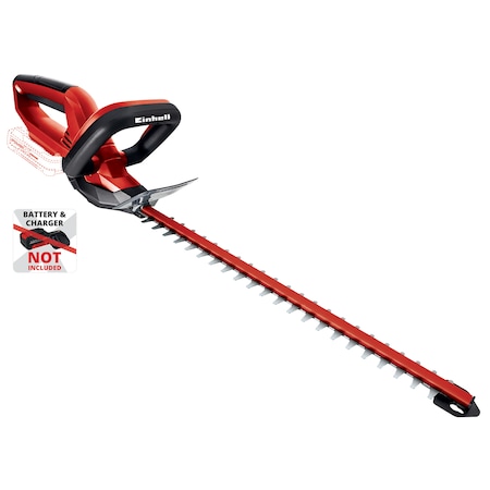 Foarfeca electrica pe acumulator pentru tuns gard viu Einhell Power-X-Change GE-CH 1846 Li, lungime lama 52 cm, lungime taiere 46 cm, 2200 curse/min, nu contine acumulator si incarcator in setul de livrare